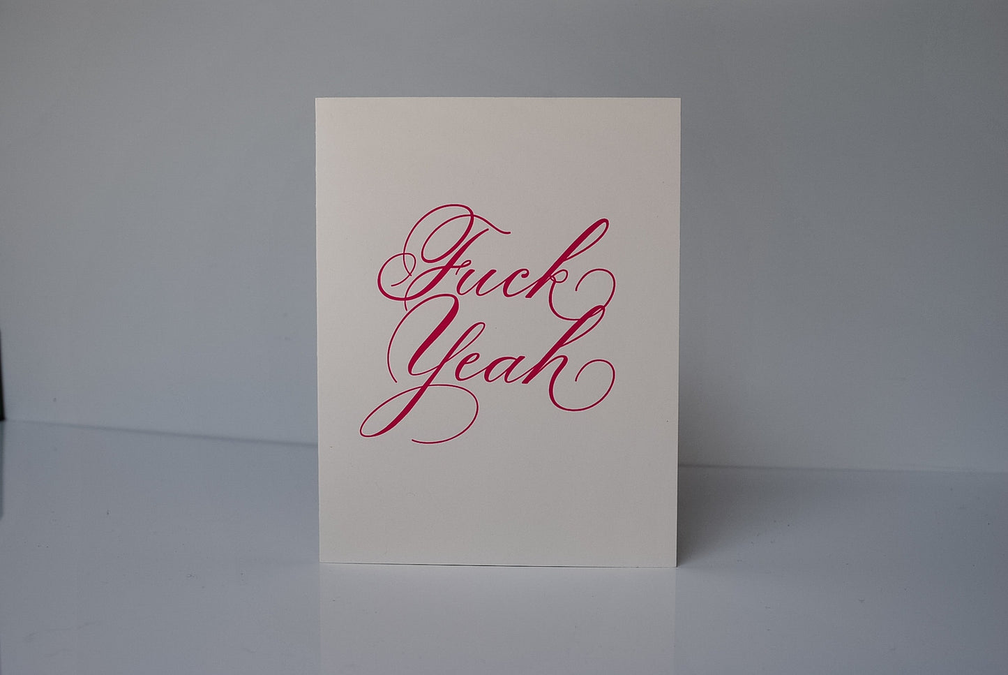 Fuck Yeah Letterpress on Cotton Paper Greeting Card