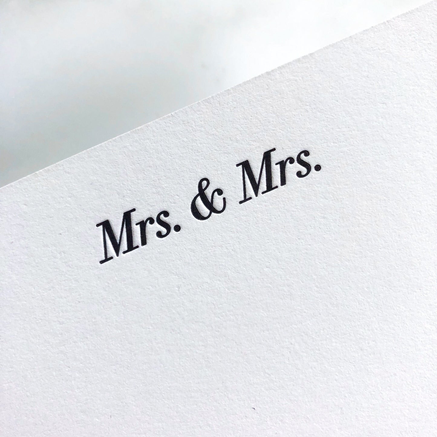 Mrs & Mrs Letterpress Stationery